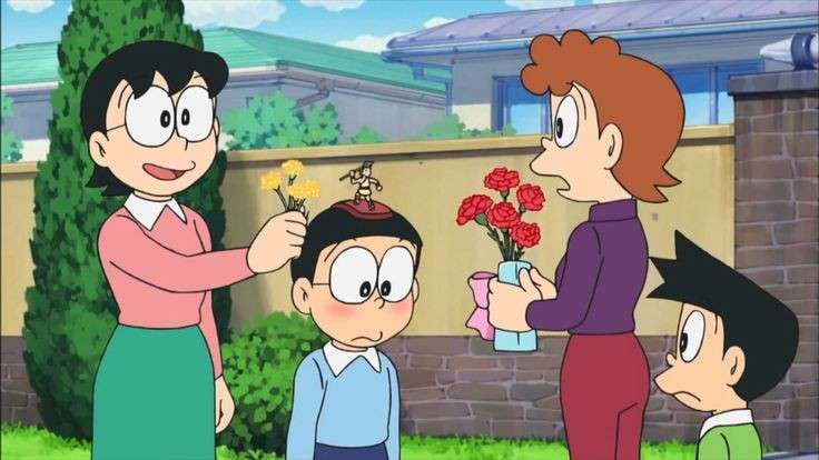花を持ってる2次元キャラクター