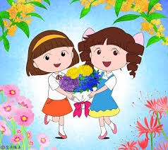 花を持ってる2次元キャラクター