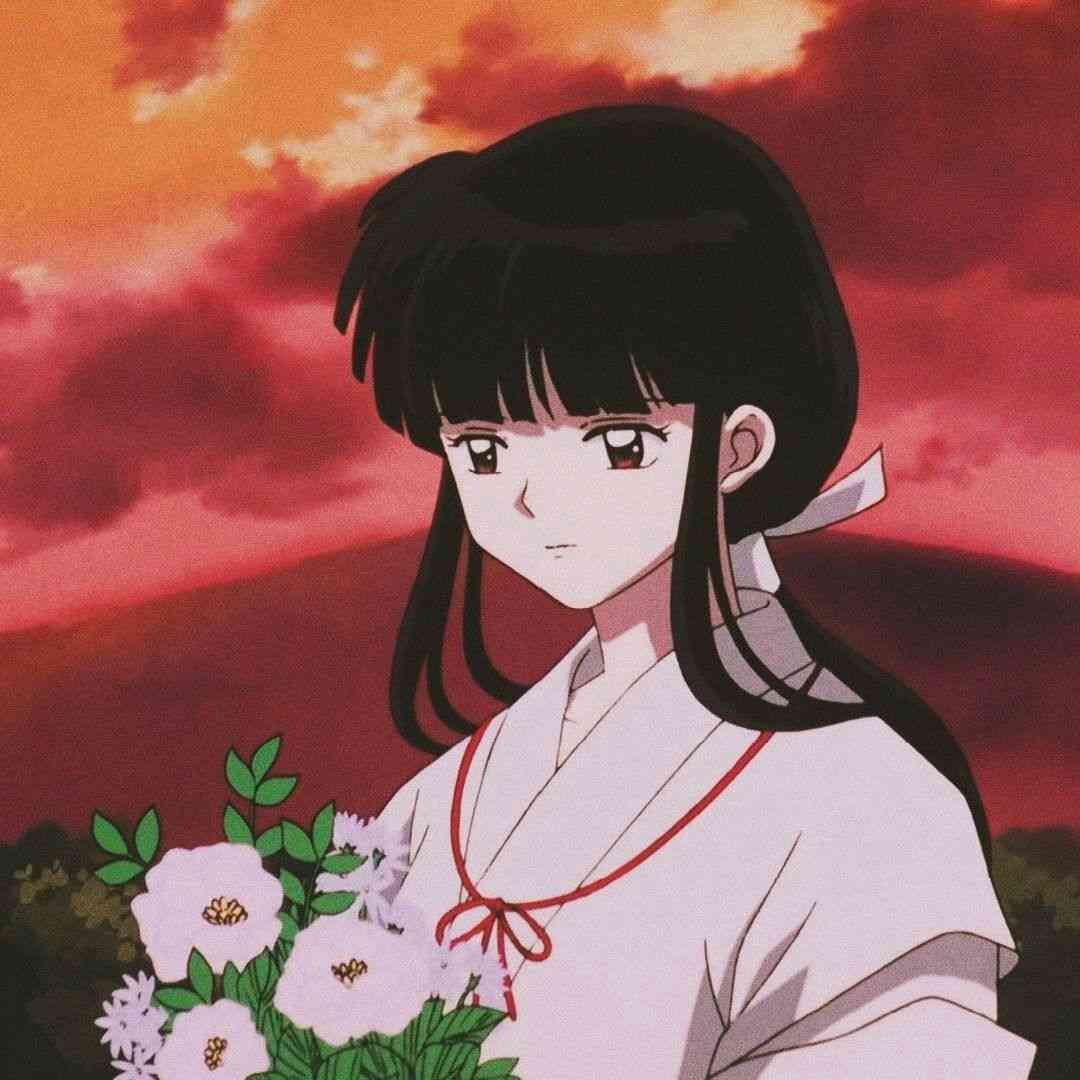 花を持ってる2次元キャラクター
