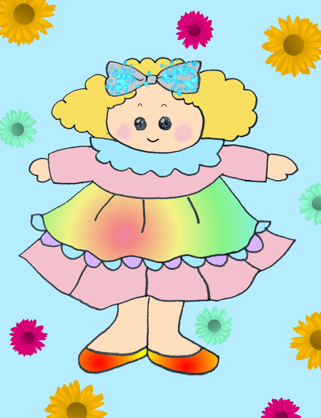 (お絵描き)自分で描いた絵を貼ると塗り絵して貰えるトピ