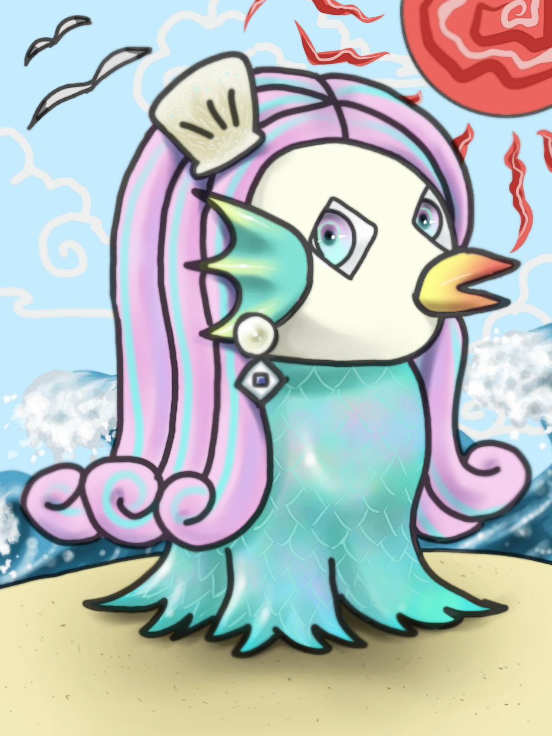 (お絵描き)自分で描いた絵を貼ると塗り絵して貰えるトピ