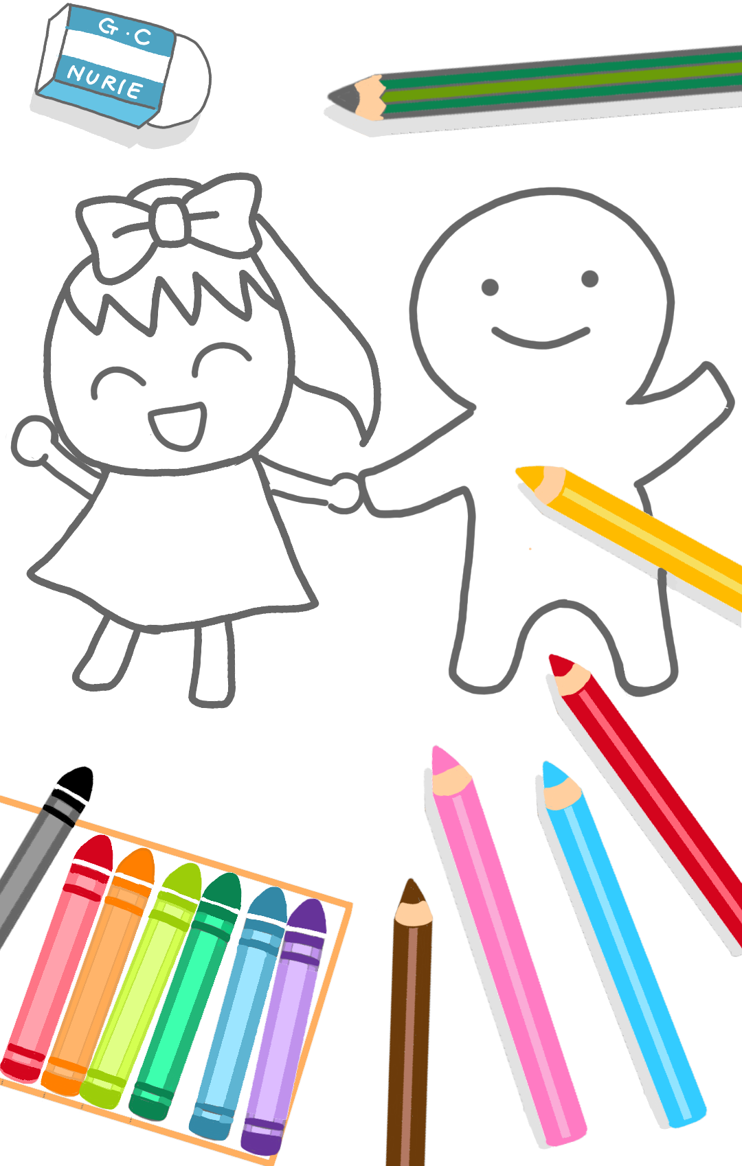 (お絵描き)自分で描いた絵を貼ると塗り絵して貰えるトピ