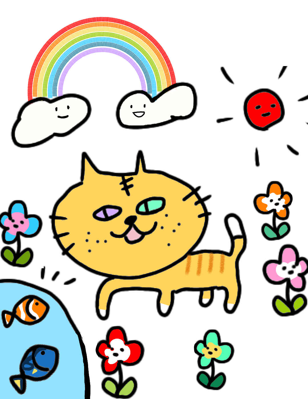 (お絵描き)自分で描いた絵を貼ると塗り絵して貰えるトピ