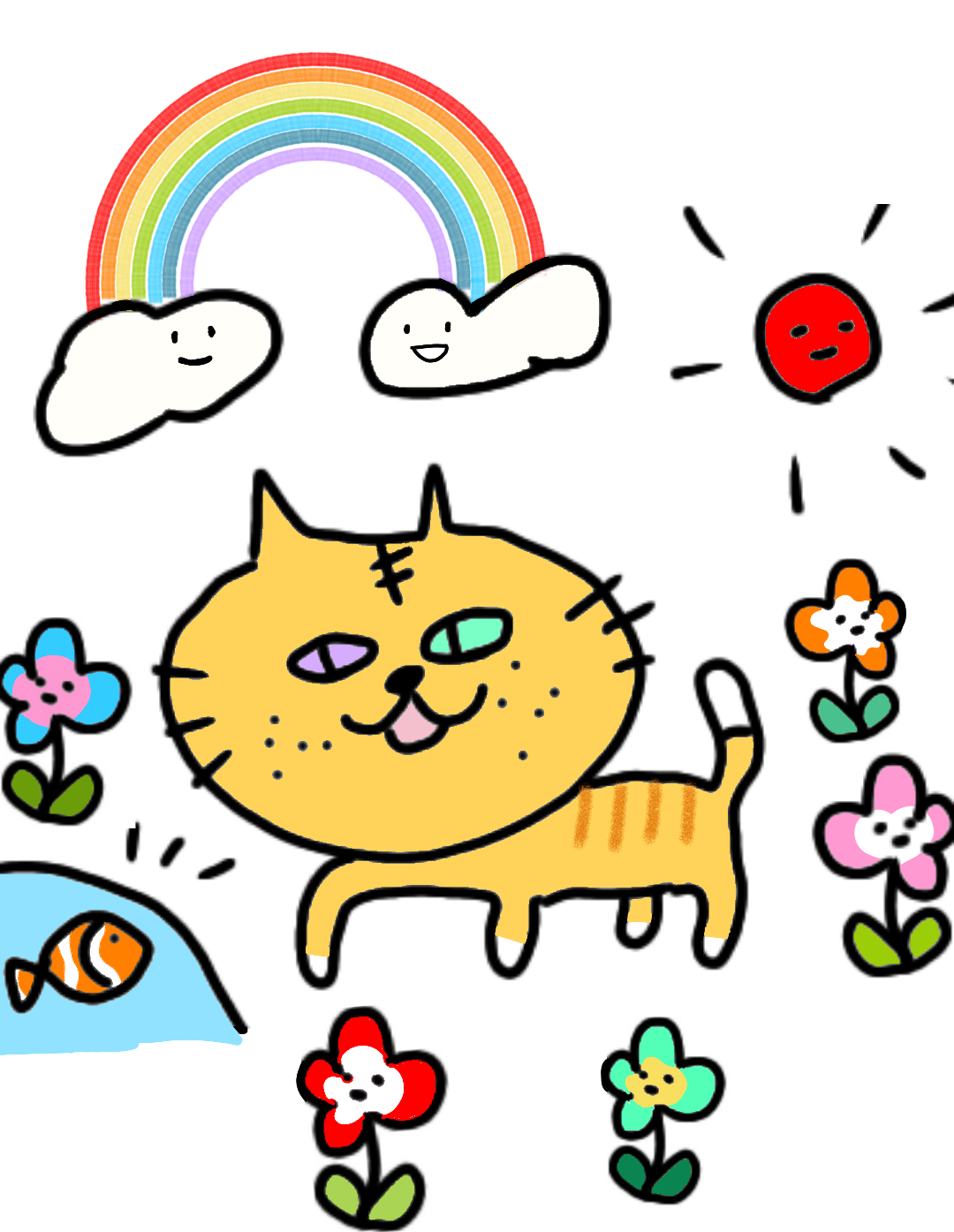 (お絵描き)自分で描いた絵を貼ると塗り絵して貰えるトピ
