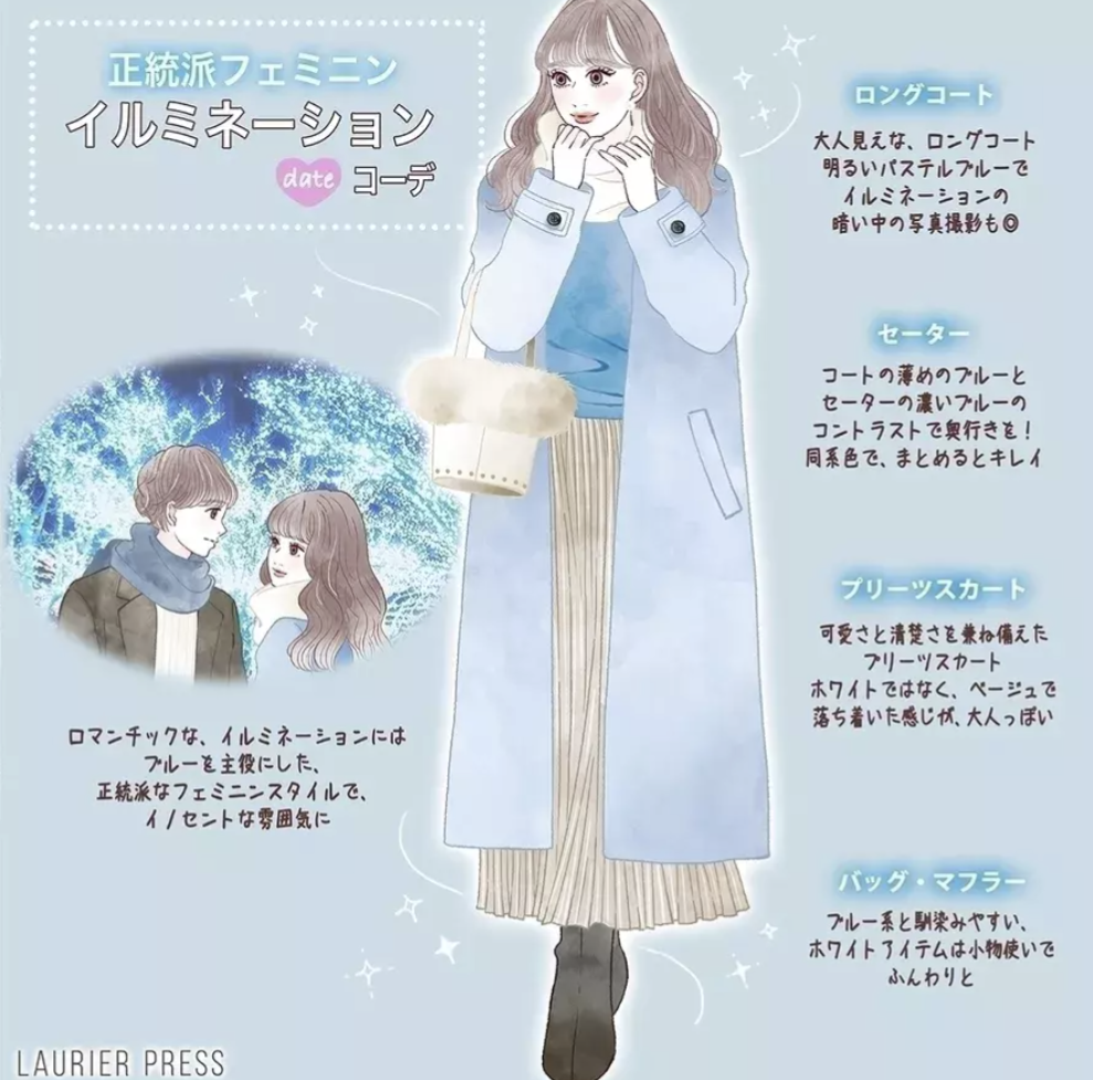 デートでイルミネーションを見に行く時の服装
