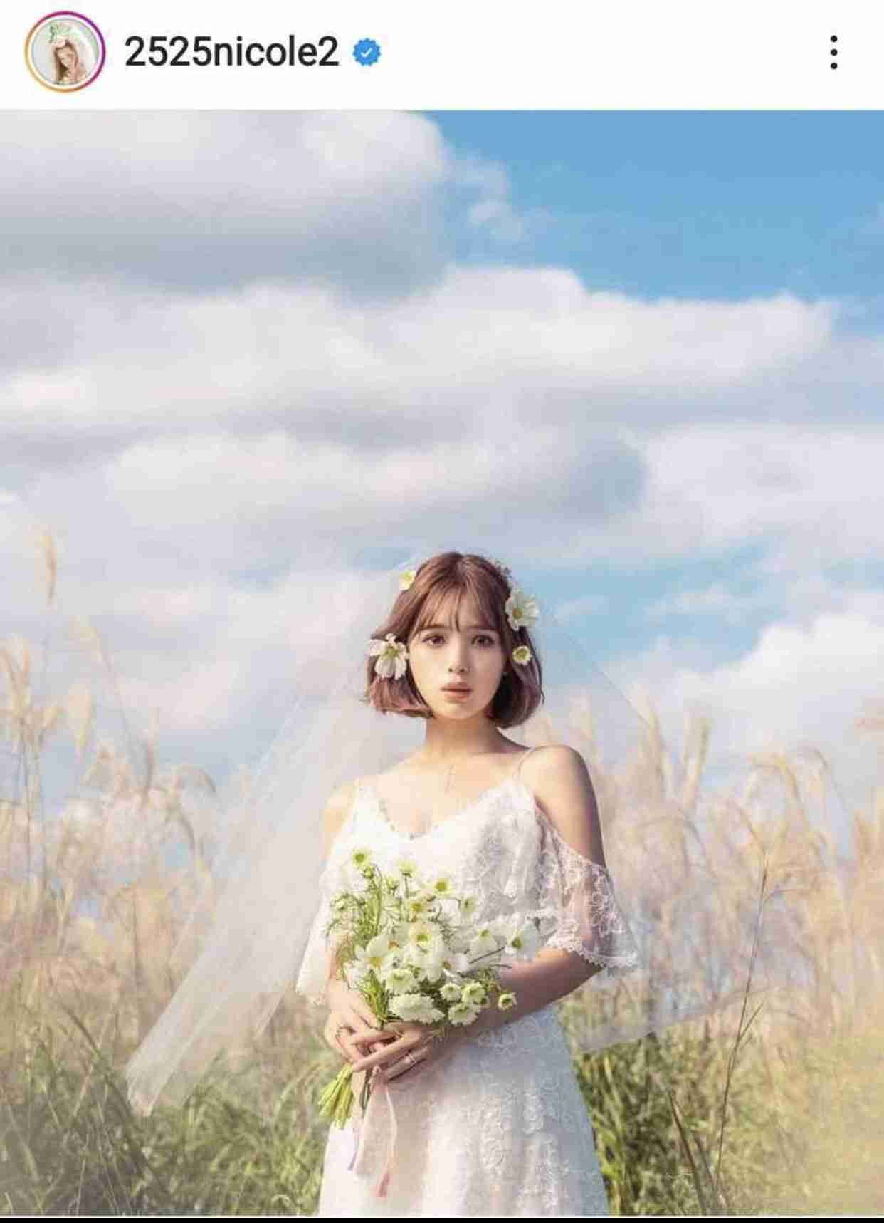 藤田ニコル、24歳のウエディングドレス姿が美しい「本当に結婚したのかと」「プリンセス」