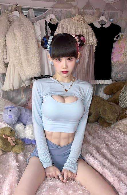 「この顔からは想像できない腹筋で草」　162cm39.5kg人気TikTokerゆりにゃ、肉体改造で「とうとう6パックに」
