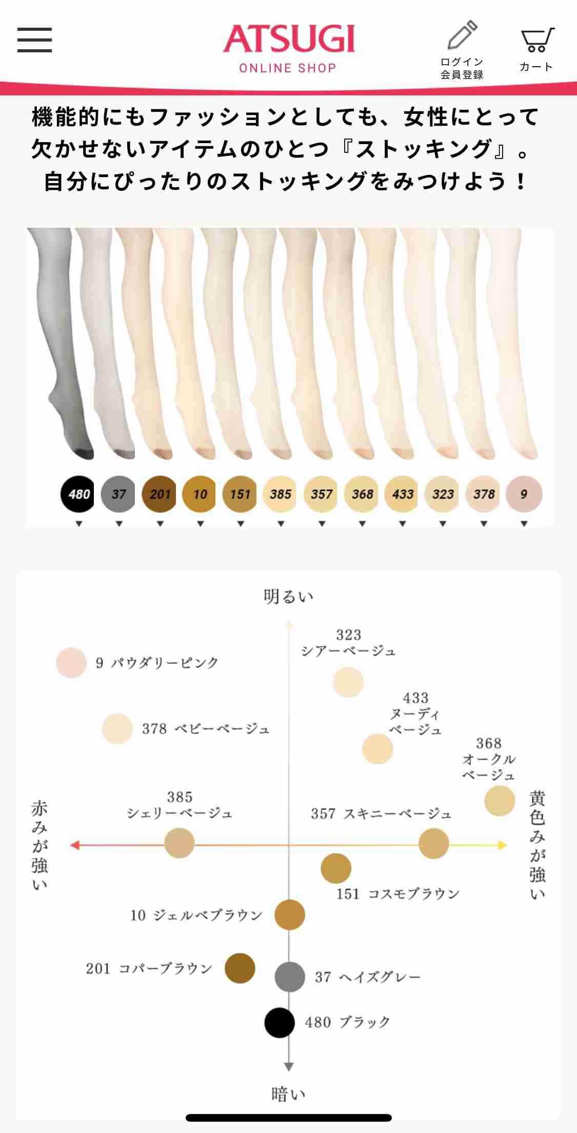 ストッキングの色