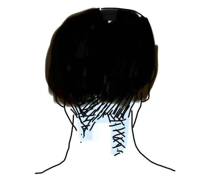 うなじの形が気に入らない