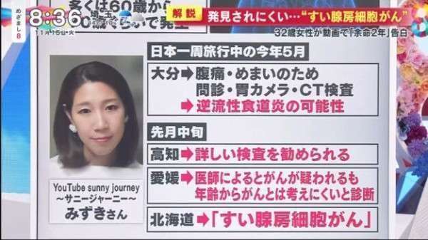 ステージ4すい臓がんYouTuber　視聴者に「無職？」と疑問を持たれた夫の職業を明言