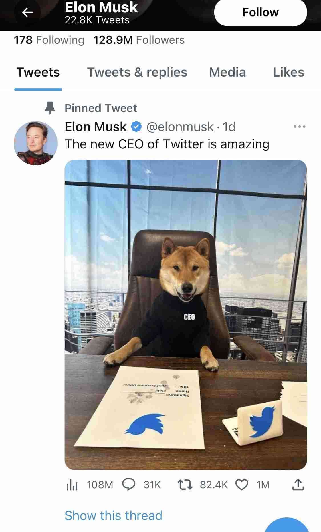 Twitterのロゴ、青い鳥から柴犬に マスク氏推す仮想通貨急騰