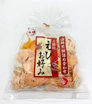 えびせんべい、たこせんべい、いかせんべい