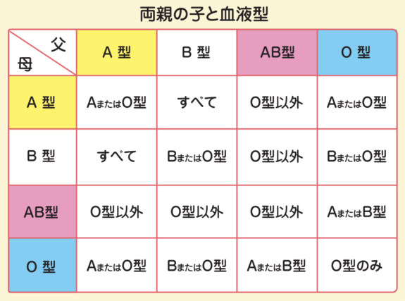 自分と旦那さん(彼氏)の血液型は？