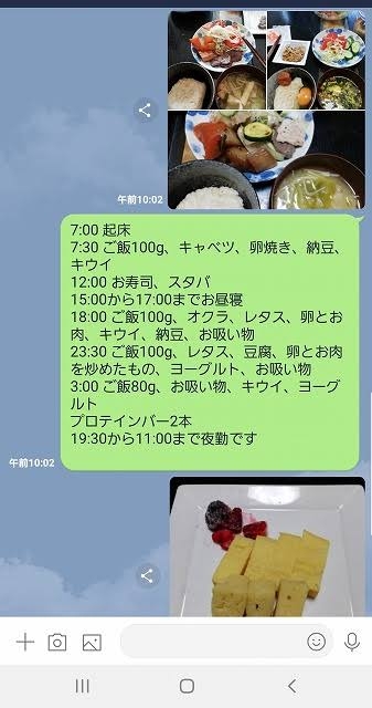 食事内容をチェックしてくる人