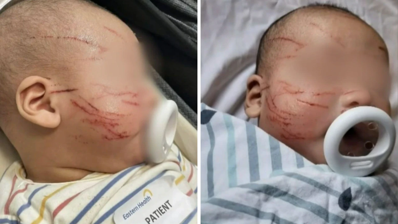 保育所に預けた生後10週の男児、顔に20か所以上のひっかき傷で両親が激怒（豪）