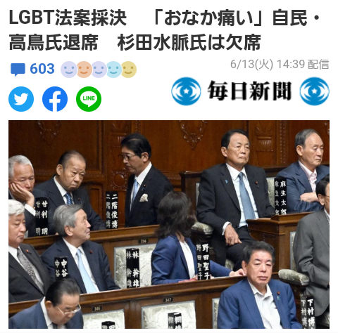 LGBT法案 与党案の修正案 衆院本会議で賛成多数で可決