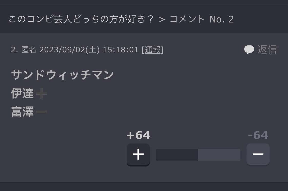 このコンビ芸人どっちの方が好き?