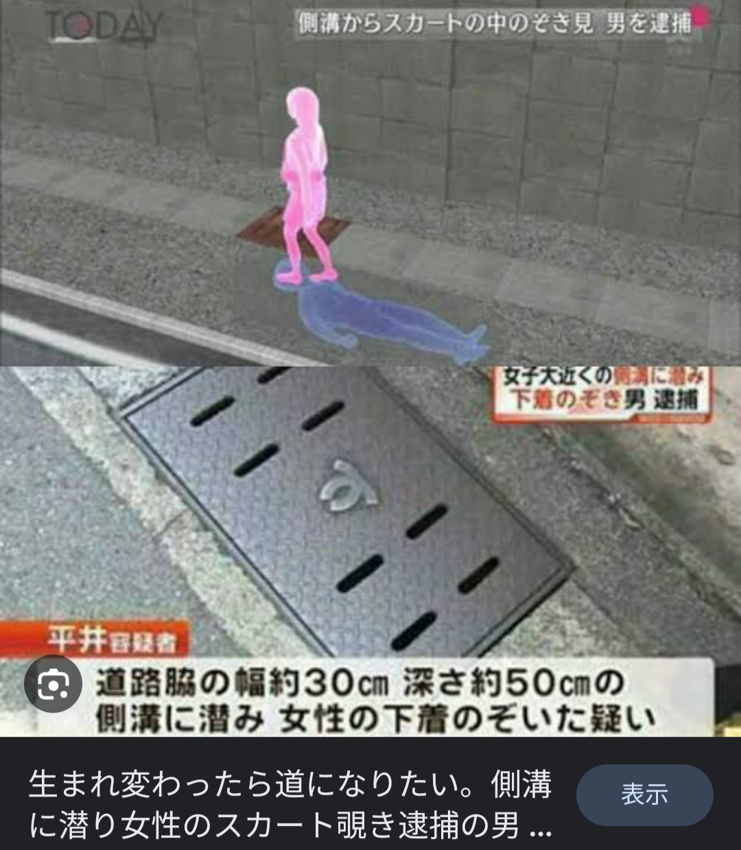 “録画モード”で側溝にスマホを潜ませ盗撮か…男を逮捕　発見時は側溝で四つん這いに