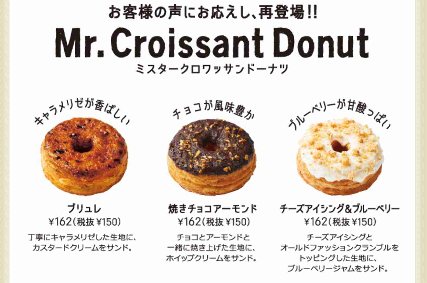 【復刻希望】ミスタードーナツでまた食べたいメニュー