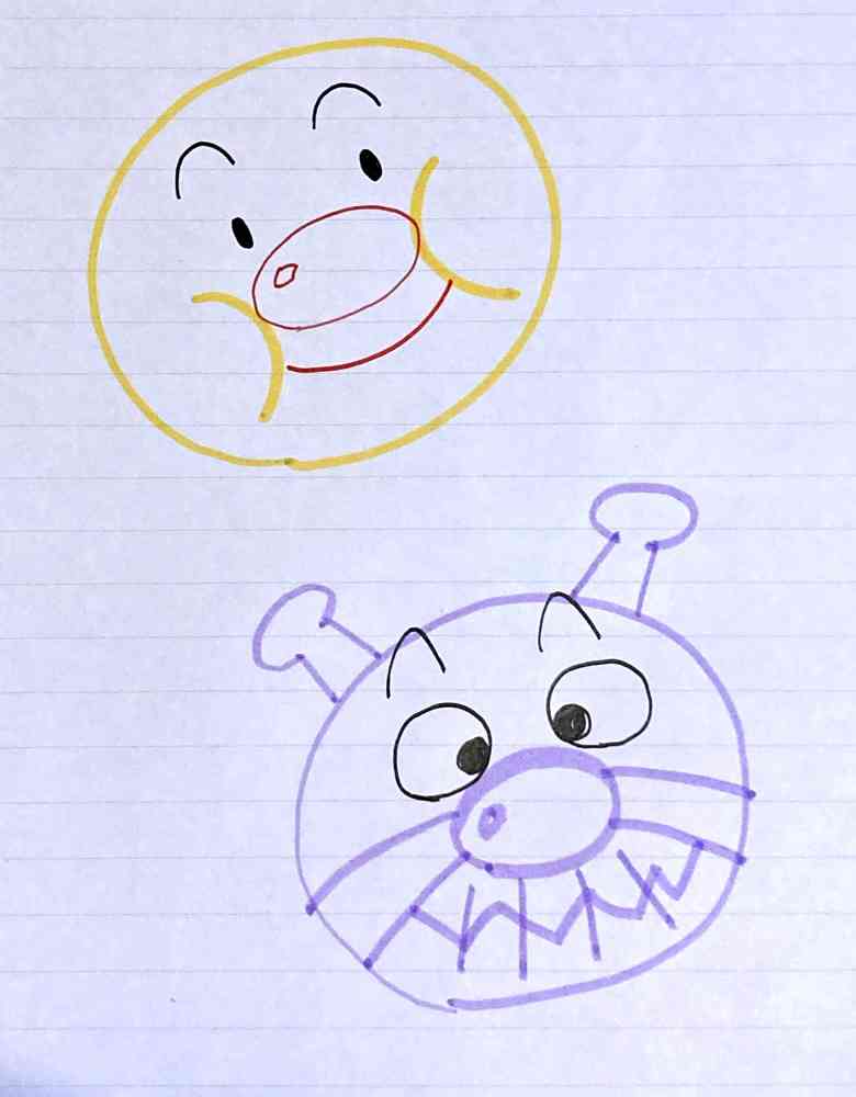 【お絵描き】記憶だけでアンパンマンのキャラを描くトピ
