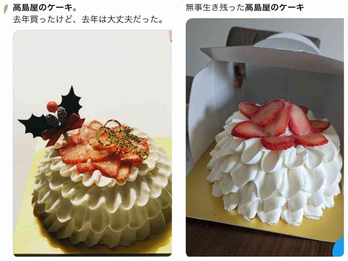 クリスマスケーキ「ぐちゃぐちゃ」被害訴え370件 高島屋が謝罪