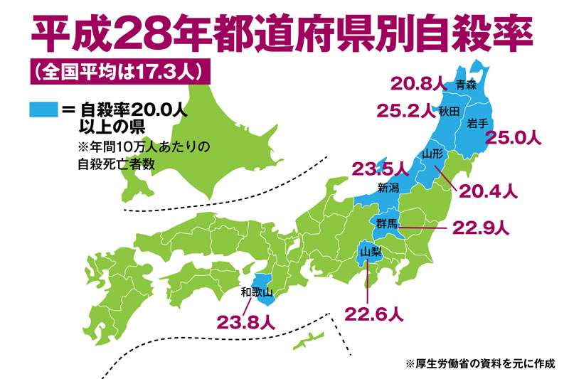 都道府県の死亡率「東高西低」　青森ワースト、死因トップはがん―厚労省