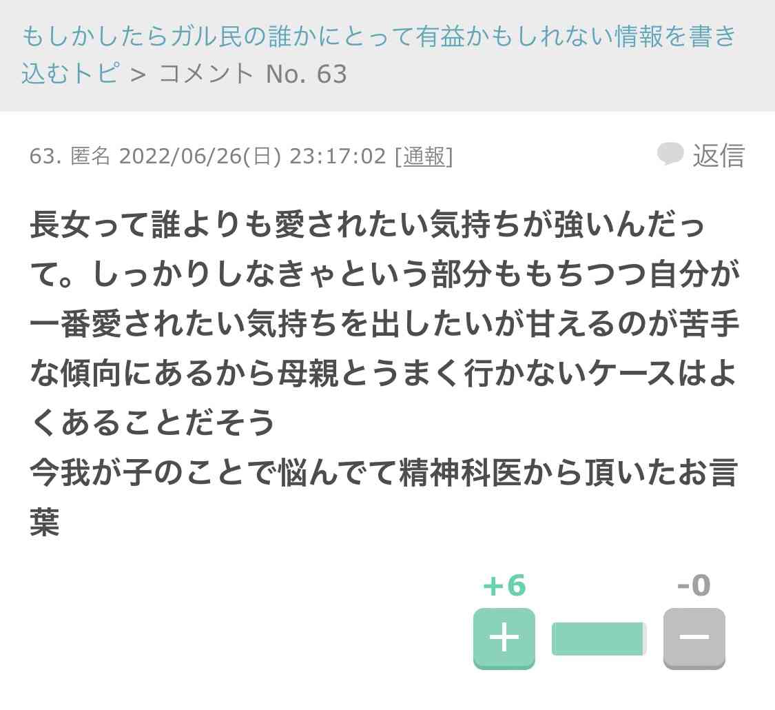 第一子長女の人の子育て
