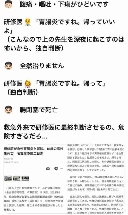 研修医が救急外来受診の10代男性に誤診断　適切な治療できず患者死亡　日赤名古屋第二病院