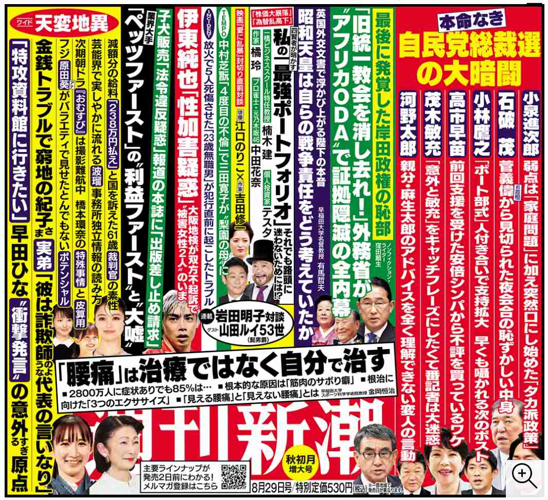 📚今週の「週刊新潮」と「週刊文春」は!?👀 : ☆ガールズ訪問/皇室まとめ回顧録☆