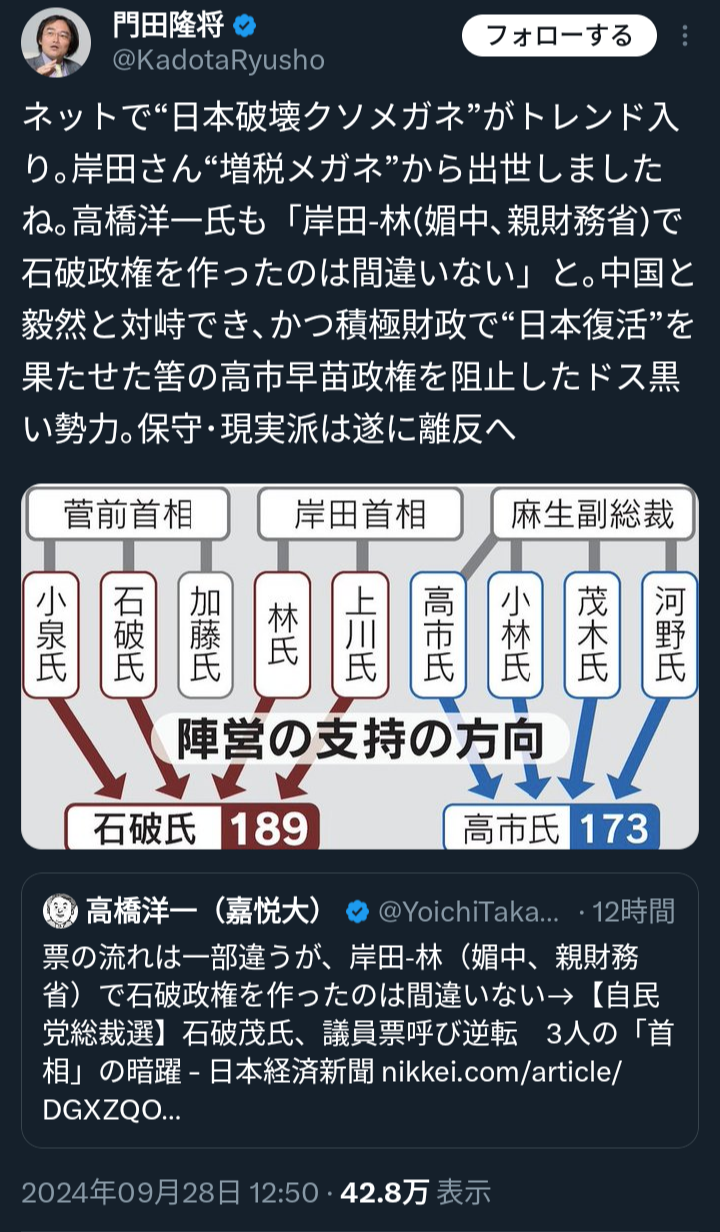 「ひどい態度」「大人げない」麻生太郎　“犬猿の仲”石破茂の“勝利宣言”後の「あからさまな対応」に批判続出