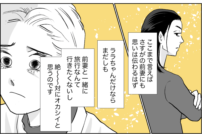 夫が前妻と旅行に行くと言っています