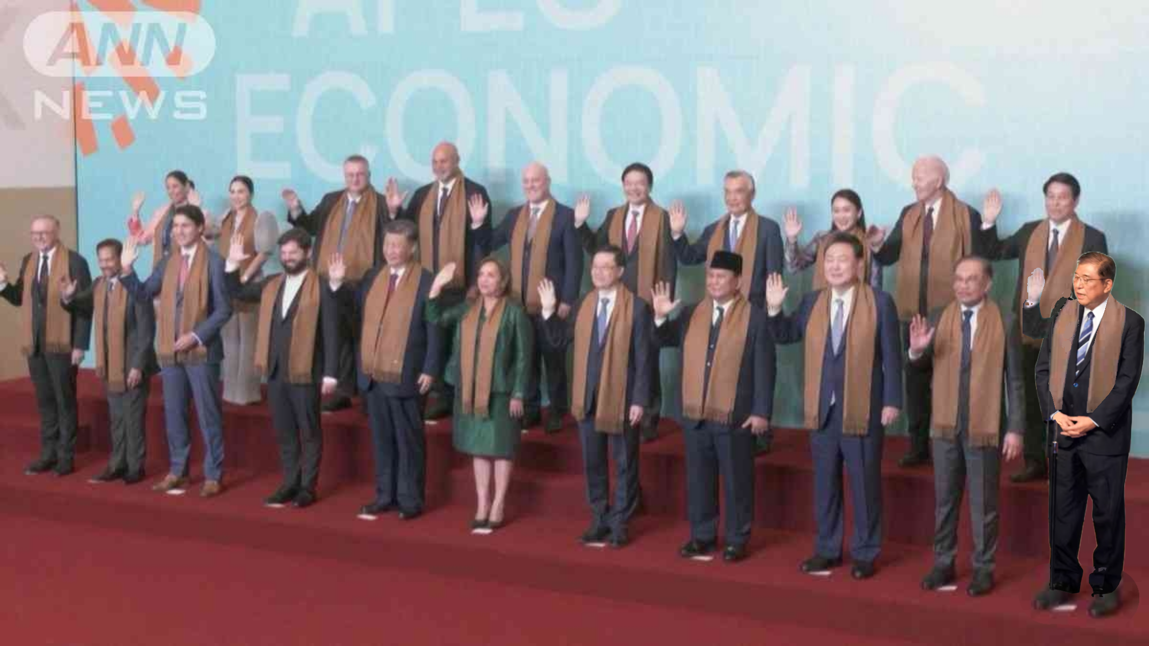 APEC集合写真に石破総理が間に合わず フジモリ大統領の墓参りと事故渋滞で