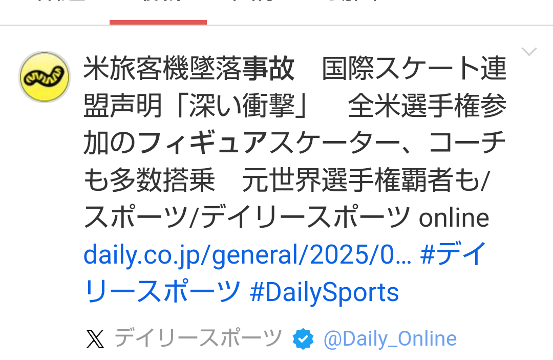 ワシントン近郊レーガン空港周辺で小型機墜落　米メディア報道