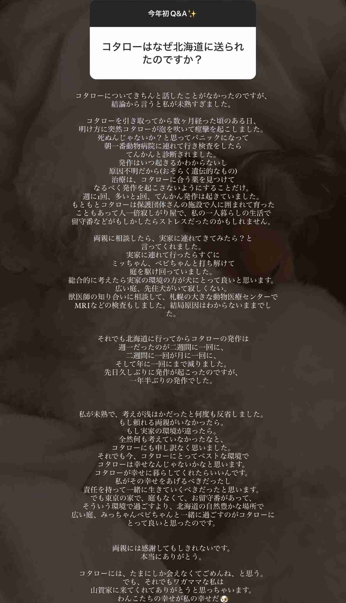 山賀琴子、夫と「それぞれの道を歩むこととなりました」と報告 2024年4月に結婚発表
