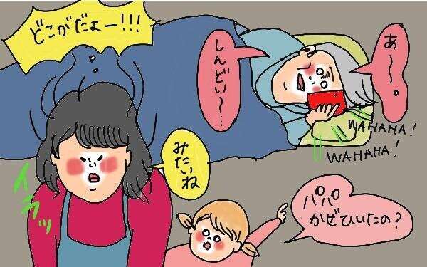 共働き、夫の体調不良でイライラ