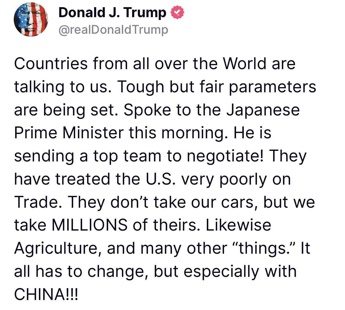トランプ大統領 日米交渉に出席の意向 SNSで表明