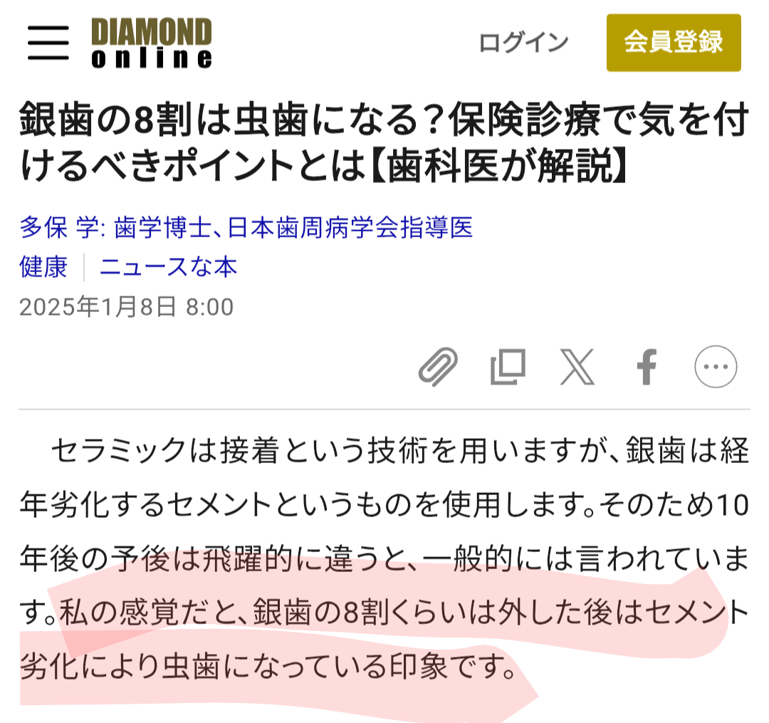 歯の詰め物には“水銀”を含む金属も。歯科医が警告する「アマルガム」の毒性…保険適用もあるメタルフリー治療のすすめ
