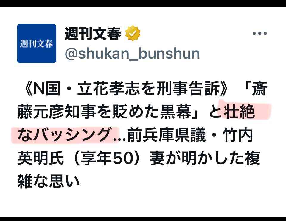 「主人の死が無駄ではなかったと…」自死した竹内英明前兵庫県議の妻が語った「NHK党・立花党首の刑事告訴」と陰謀論の恐怖