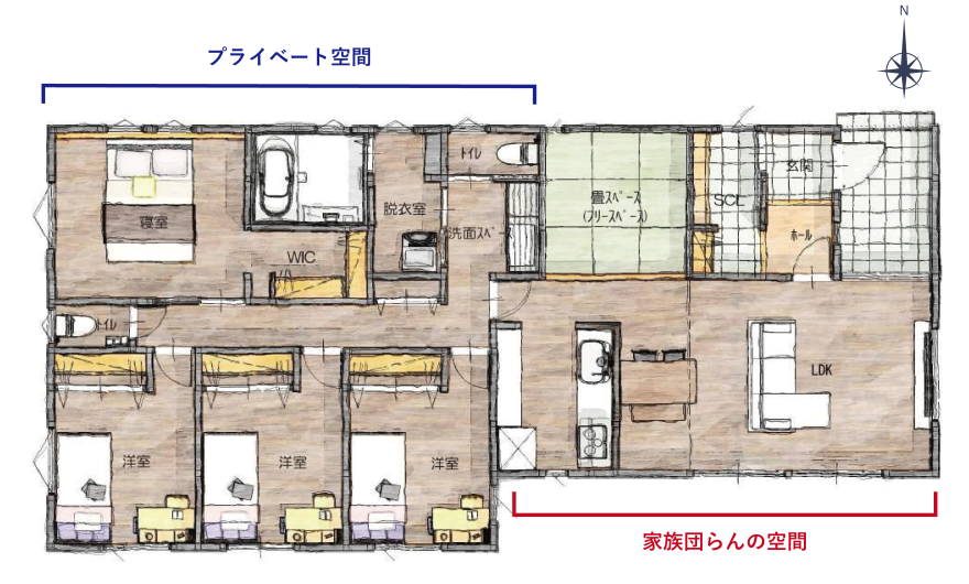 姉妹で同じ部屋だった方