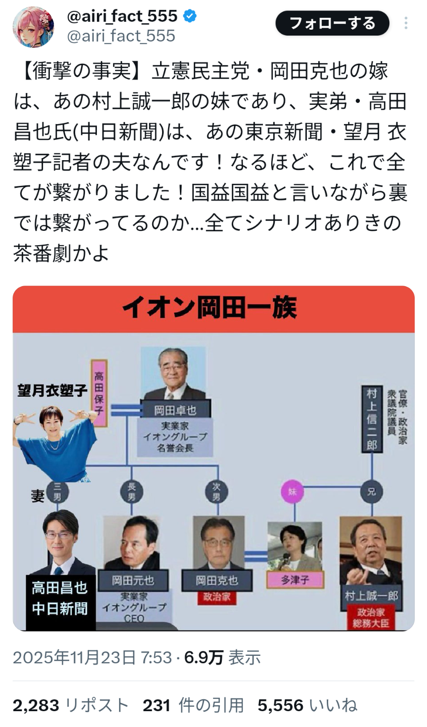 高市首相「マウント取れる服」投稿に「失礼」とツッコミ続出　立民議員「それを公言してどうするのか」