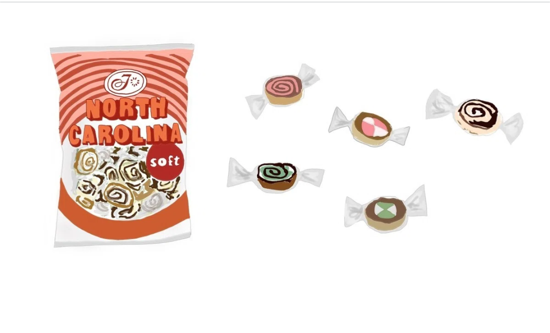 懐かしいパッケージを貼るトピ