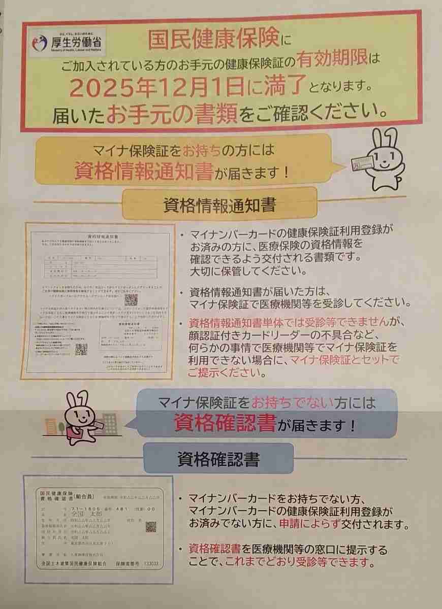 【マイナ保険証】資格確認書が紙の人【切り替えてない】