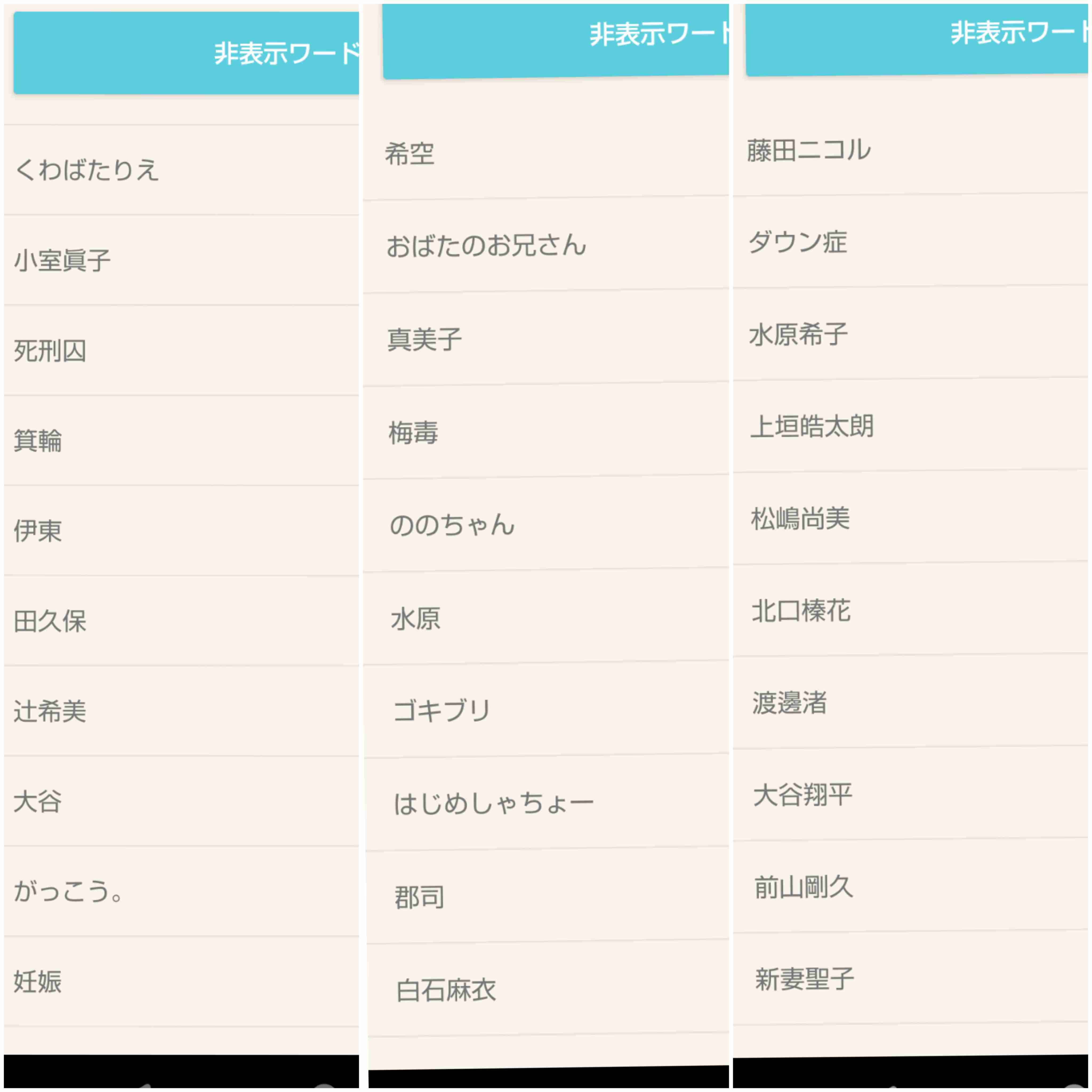 みんなの非表示ワードは?