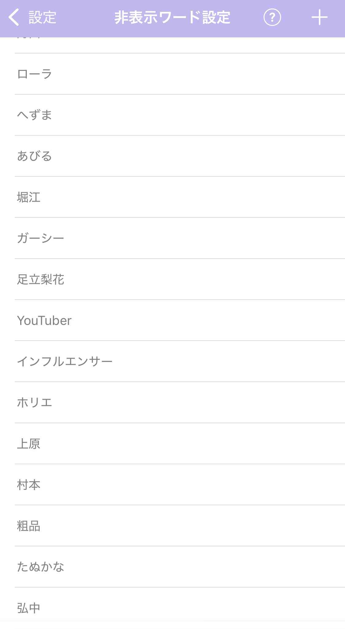 みんなの非表示ワードは?