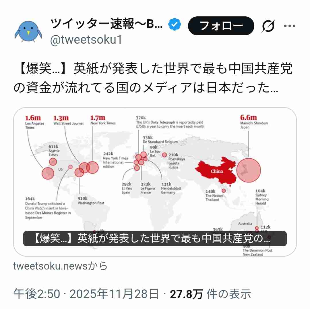【高市自民】「報道特集」中国憤慨の高市発言→キャスターが「高市政権の足を引っ張るなの声があるようですが」　山本恵里伽アナ「反戦、当たり前の事を言い辛い空気にショックを受けました」