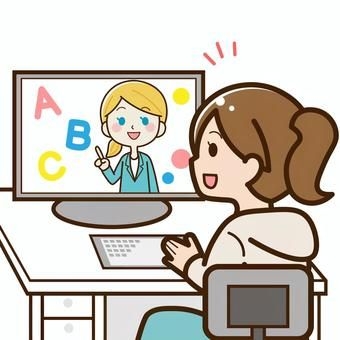 オンライン英会話をしている皆さん