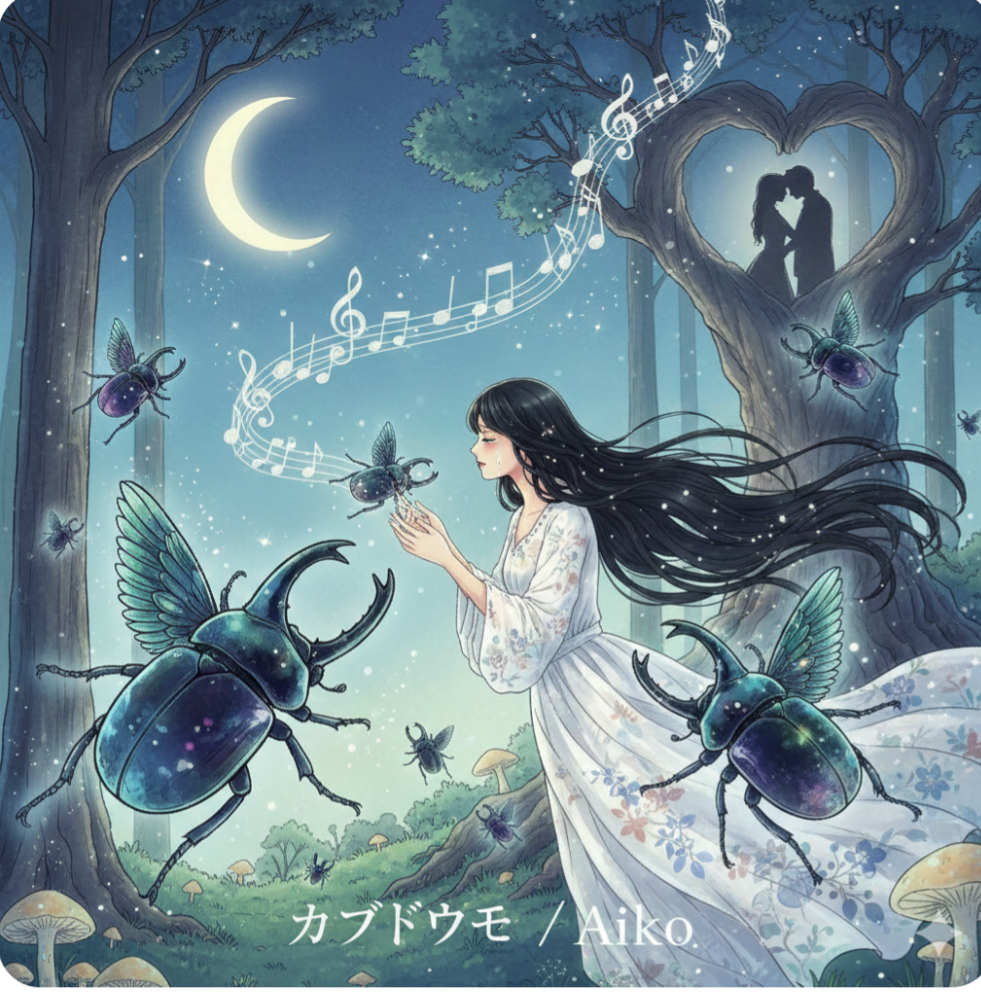 生成AIで、ある曲の歌詞を1枚のイメージ画像にしてもらうトピ