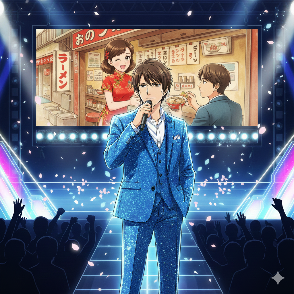 生成AIで、ある曲の歌詞を1枚のイメージ画像にしてもらうトピ