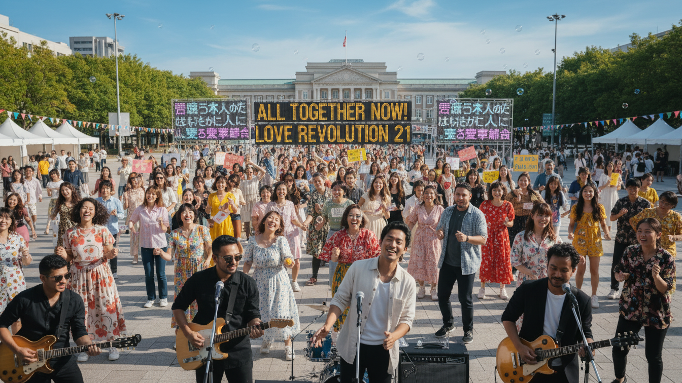 生成AIで、ある曲の歌詞を1枚のイメージ画像にしてもらうトピ