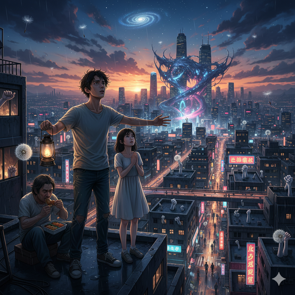 生成AIで、ある曲の歌詞を1枚のイメージ画像にしてもらうトピ